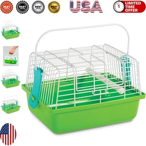 Durable 9-inch Green Travel Cage for Birds and Small Animals, Easy Carry Handle - Picture 1 of 7