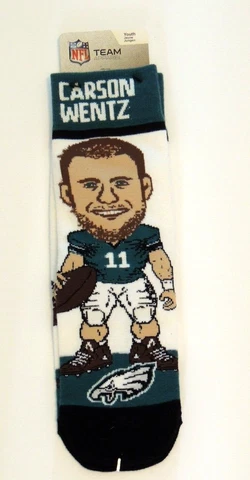 NFL Team Apparel Carson Wentz Youth Socks Philadelphia Eagles NEW with Tags Cover