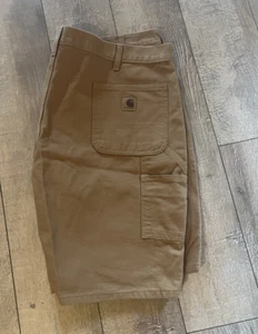 Carhartt Canvas Carpenter Shorts Mens 44 Original Fit B25 Light Brown EUC - Picture 1 of 7