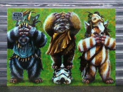 2024 Topps Chrome Star Wars Galaxy 97 Ewok No Evil Base Card Forest Moon Endor - Image 1 of 3