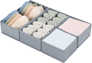 Drawer Organizers Clothes, Set of 4 Dresser Organizer Bins, Fabric Closet Organi - Picture 1 of 12