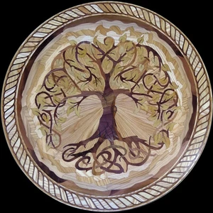 TREE OF LIFE Wood Inlay Hardwood Floor Medallion/Wall Art  - Picture 1 of 6