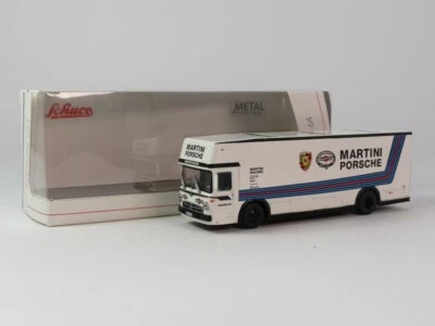 Schuco Mercedes Benz O317 Porsche MARTINI car transporter 1968 1/64 452038000 - Immagine 1 di 4