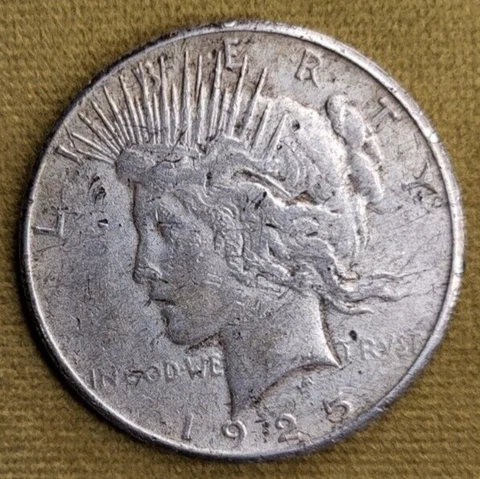 1925-S Peace Silver Dollar Mint Error Collar Clash Scraped-In Debris PMD? 26.49g Cover