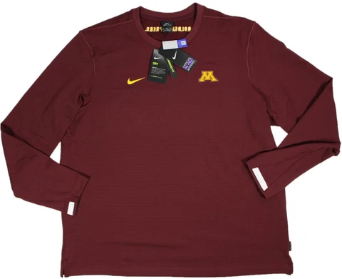 NIKE Minnesota Golden Gophers mens Dri-FIT Crew-2X-NEW-$75 ribbed flece Pullover Cover