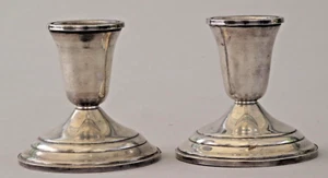 GARDEN SILVERSMITHS LTD STERLING WEIGHTED CANDLE HOLDER 3 INCHES TALL - Picture 1 of 15