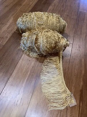 "Nuevo flecos de cinta de satén dorado vintage de 5"" aproximadamente 40 yardas 120 pies dos carretes" Foto 1 de 3