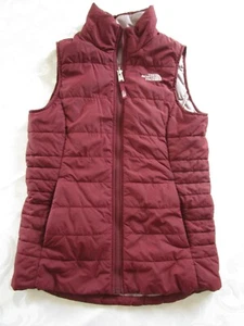 The North Face Girls Harway Vest Large 14/16 MAROON Zip Pockets Insulated - Picture 1 of 9