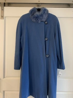 Vintage La Mode Super Women’s Wool Coat With Fur Trim NWT Old Stock - Image 1 of 4