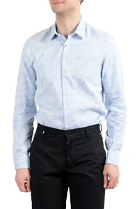 Kenzo Men's Sim Fit Blue Long Sleeve Button Down Dress Shirt Sz 15.75 16 - Picture 1 of 5