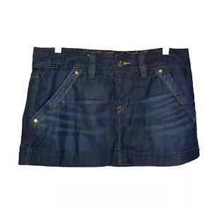 X2 Quality Denim Women 10 Dark Wash Jean Mini Skirt Y2K - Picture 1 of 8