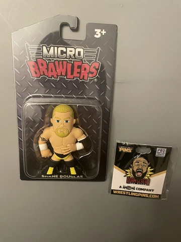 Shane Douglas Micro Brawler Pro Wrestling Crate Brawlers ECW Braun Strowman Pin Cover