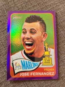 2014 Topps Heritage Chrome Purple Refractor #439 Jose Fernandez Florida Marlins 