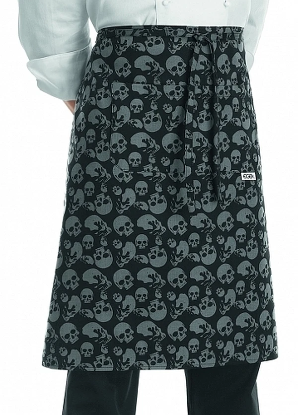 EGOCHEF Vorbinder Vorstecker Black Skulls Totenköpfe Kochschürze ★TOP★