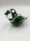 Fine Vintage Murano Style Art Glass Green Clear Dove Made In Sweden