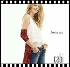 CAbi New NWT Frolic Top Size XS #5723 White Eyelet Lace Was $119 - Picture 1 of 5