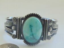 Bracelet Exquisite Turquoise Stone Sterling Silver New Listingold Harry Morgan Navajo Cuff