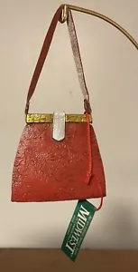 Midwest Of Cannon Falls Red Purse Ornament Gold Silver Trim New With Tags - Picture 1 of 2