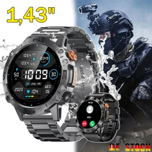 Wojskowy smartwatch męski z funkcją telefonu latarka LED krokomierz DHL - Zdjęcie 1 z 16