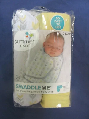 Novo SwaddleMe Envoltório Ajustável para Bebê Pacote com 2 P/M 0-3m 7-14lbs Amarelo Infantil Verão  - Imagem 1 de 4