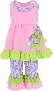 Toddler Girls' Damask Easter Outfit for Spring Celebrations - Picture 1 of 12