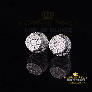 0.05ct Diamond Stud Earrings For Women White 925 Sterling Silver Stud For Men - Imagen 1 de 12