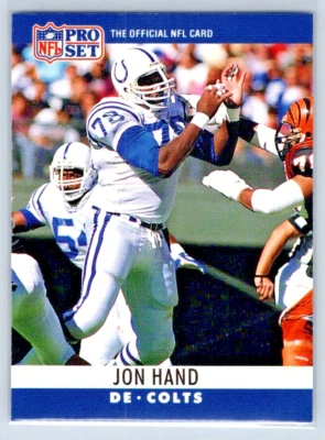 1990 Pro Set Series 1 Football - Jon Hand - Indianapolis Colts - Base - #132 - Image 1 of 2