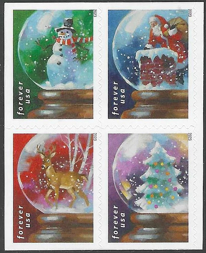 SC#5816 - 5819 - Snow Globes Booklet Block of 4 MNH #1 Logo - Image 1 of 1