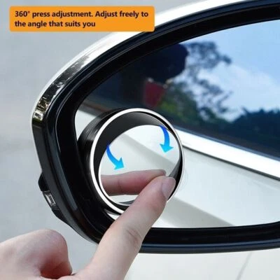 A Pair Car 360 ° Rearview Mirror Circular Mirror Blind Spot Wide Angle Auxiliary Foto 1 de 4