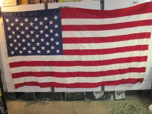 OLD VINTAGE HUGE 50 STAR CLOTH FLAG STARS STRIPES CLOTH VALLEY FORGE 105 X 58 - Picture 1 of 10