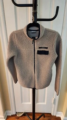 Columbia Niñas Chaqueta Sherpa Cremallera Completa Beige Suave Esponjosa Grande (14/16) Bolsillos Foto 1 de 4