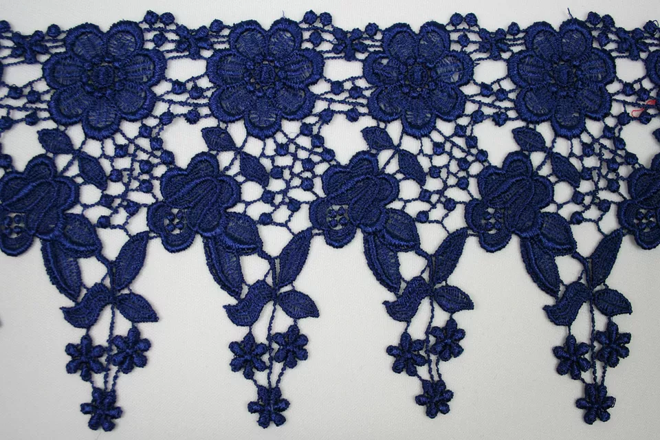 4,5» белый слоновой кости синий 12 цветов висячий цветочный Венеция кружева отделки Guipure на ярд - Изображение 1 из 1