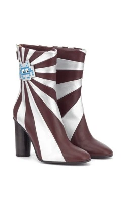 Botines Anya Hindmarch Space Invader - Talla 40 - Borgoña/Plata Nuevos en Caja Foto 1 de 4