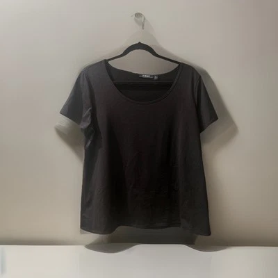 Elementz Women’s Extra Large XL  Basic Black Short Sleeve Stretch Top EUC - Image 1 of 4