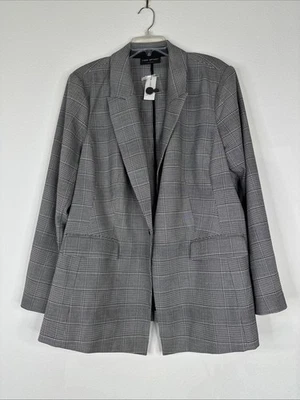 Blazer Lane Bryant Un Botón Mujer Talla Grande 24 Gris Cuadros Carrera NUEVO Foto 1 de 4