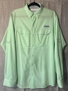 Columbia Hemd Herren Medium Grün PFG Omni Shade Button Down Angeln Langarm - Bild 1 von 8