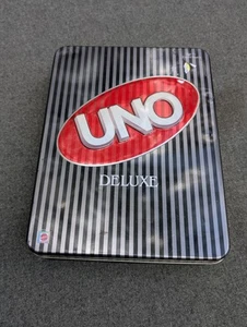 UNO DELUXE Card Game Metal Tin Container Version 2012 Family Fun - Picture 1 of 13
