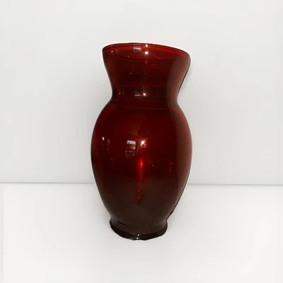 Vintage 6 1/2" Tall Anchor Hocking Royal Ruby Flower Vase  - image 1 of 4