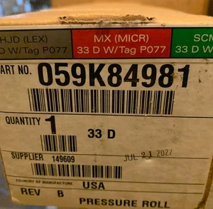 Xerox 059K84981 RODILLO DE PRESIÓN, NUVERA 100DPS - Imagen 1 de 2