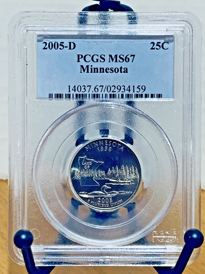 2005-D Washington Quarter Minnesota PCGS MS67 Mint State 67 #02934159 - Image 1 of 2