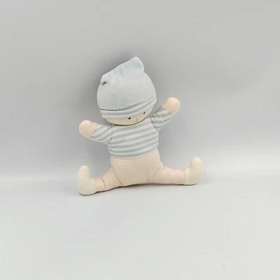 Doudou lutin garçon écru bleu rayé hochet COROLLE - 34279 - Photo 1/2