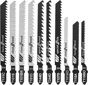 Jigsaw Blades, T Shank Jig Saw Blades with Case, HCS/HSS Set Black - Picture 1 of 8
