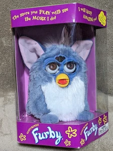 New in Box 1999 Furby 70-800 Blue/White Elephant Brown Eyes Tiger Elect. Sealed - Picture 1 of 7