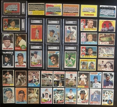 1954-93 NY YANKEES HOF RC ЛЕГЕНДЫ ЛОТ (44) Микки Мэнтл Йоги Берра высокого класса ** - Изображение 1 из 4