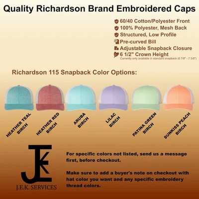 Sombrero con parche de cuero personalizado, Richardson, YP Classic Snapback y gorras Flexfit Foto 1 de 4