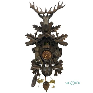 RELOJ DE CUCO MADERA TALLADA E0444593AR - Imagen 1 de 5
