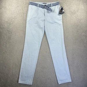Polo Ralph Lauren Pants Boys 20 Blue Khakis Hampton Belted Chino Straight NEW - Picture 1 of 9