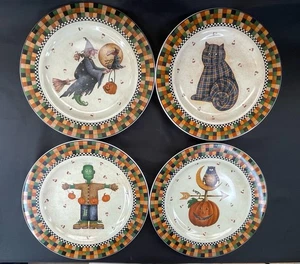 4er Set Sakura "Halloween" 1998 Debbie Mumm Salat-/Dessertteller EUC - Bild 1 von 18