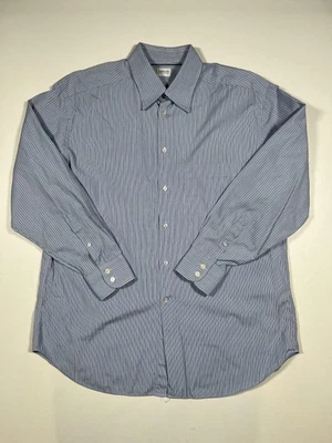 Camisa Armani Collezioni Para Hombre 16.5 42 Azul Rayas Manga Larga Botón Delantero Foto 1 de 4