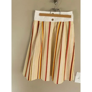 Falda Tory Burch Mujer Multicolor Gasa Botón Frontal Cañón Rayas Línea A Talla 0 - Imagen 1 de 6